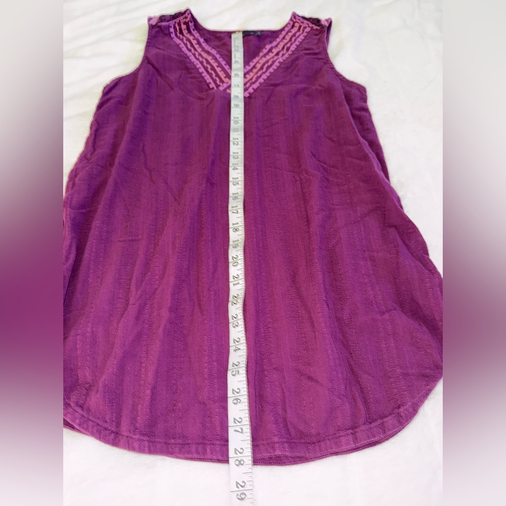 Prana Deep Purple Sleeveless Blouse Size Medium EUC - Picture 6 of 6
